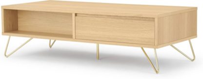 d41ef7a70c4f4783be18801be1a0f466ecfb3bdd934385990d63f127d17ddea0.jpg An Image of Elona Coffee Table, Oak & Brass