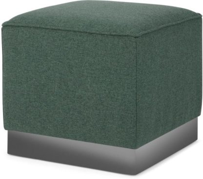 d663cf1dd0fd2bf4c41a4ef0cc196f818d646e52c88aef051f6617c08c45a78a.jpg An Image of Hetherington Square Pouffe, Darby Green with Nickel Base