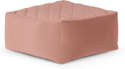 dae3c04724d1add153bf81d25a3d19c6e9b037e08126c0565247c5ec0b8069fd.jpg An Image of Loa Quilted Floor Cushion, Blush Pink Velvet