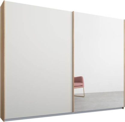 db1fe3452c7db4e3f0e3b984aecebb9cdd901f33bfb2fe97d4941105db0f61d9-1.jpg An Image of Malix 2 door 225cm Sliding Wardrobe, Oak frame,Matt White & Mirror doors , Classic Interior