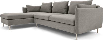 db7e1038b77413fe33cd97c850e5d5d043015a4235bd7459ad6240024f4e8061.jpg An Image of Vento 3 Seater Left Hand Facing Chaise End Corner Sofa, Manhattan Grey