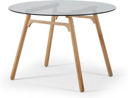 e059bba23b4845a1665e418b20bdaf5feceabf5b761160f126e6d72ed113fe0a.jpg An Image of Philly 4 Seat Dining Table, Oak and Glass