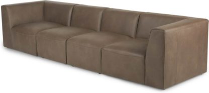 e6f3f0cd225ec6119d13e641235a874036f1abdeee439188629b2552ec9494f9.jpg An Image of Juno 4 Seater Modular Sofa, Columbus Brown Leather