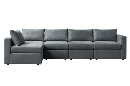 ec41926665d34b394f1f510343b8d885846c9ba9f0ff9fec2719fe24938c8b51.jpg An Image of Miller Four Seat Corner Sofa - Left or Right Hand – Charcoal