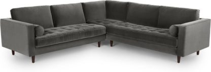 f05fc73abd0dcada8739de4c21d48a8420f1d612fb5ff0afb808f0f7bf198695.jpg An Image of Scott Corner Sofa, Concrete Cotton Velvet