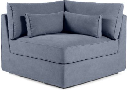 f8ee20a0164f8f6c2e16b6b75f98a43729dbb8ae750e4a550497c1fa13d707d6.jpg An Image of Trent Loose Cover Modular Corner Seat, Washed Blue Cotton