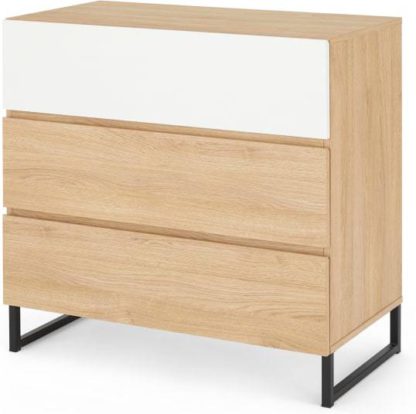 fdf6352d8e21d8fcf2ddec384bbe4ea47a3c8bc80f3b4265b4111c9fd48c2aa3.jpg An Image of MADE Essentials Hopkins Chest Of Drawers, Oak Effect & White