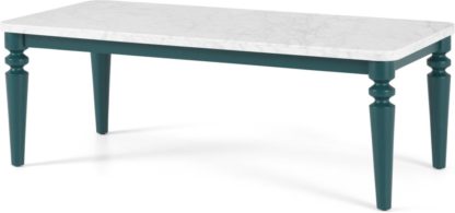 16314b9a445fd2d51dd2e3052a945aac9aad6b9604eaf0cf07db900bfac946a2.jpg An Image of Betty Coffee Table, Marble & Teal
