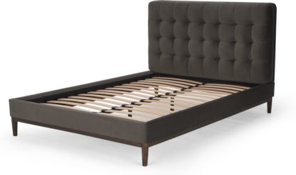 206345637d2bd131c901b4eb1c0dde9c515945247157baf801c9951b9e038f08-1.jpg An Image of Lavelle Double Bed, Otter Velvet & Walnut Stain Legs