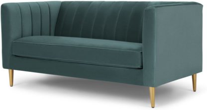 24ad67f13c32210457ae45362ee660b3990ee185b72a94794cff1d6a8ad18739.jpg An Image of Amicie 2 Seater Sofa, Marine Green Velvet