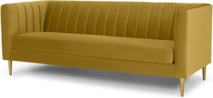 6067e46e42841c392d32dce776d4d3992745255ffeda85828c04ab1f49a17c72.jpg An Image of Amicie 3 Seater Sofa, Vintage Gold Velvet