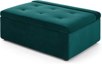 bb389858c147587a67e1076620525eca899b68e19f2a06fcfab2c53e996f8cf7.jpg An Image of Ilma Ottoman Single Sofa Bed, Seafoam Blue Velvet