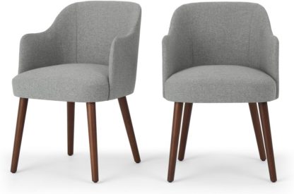 dfa3df030bf65090ec59a8776a56f18abed3ac7f48266ac882b4d91bfe52f977.jpg An Image of Set of 2 Swinton Carver Dining Chairs, Mountain Grey & Dark Stain