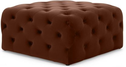 442ac3aac3a9baabdec7f8f2d79224d22c693adeb05763f36d230d4e73a907ca.jpg An Image of Hampton Square Pouffe, Warm Caramel Velvet