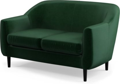 4c2bb0fc2223d87ce88b441e676e0b25b79ec3992cf9f9b1c1080727b40ffafc.jpg An Image of Custom MADE Tubby 2 Seater Sofa, Bottle Green Velvet with Black Wood Leg