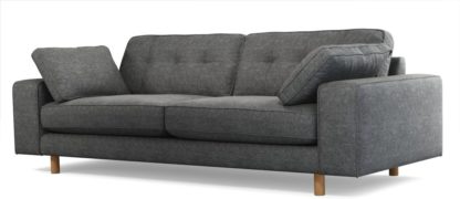 4e00f8028b487757e0b7576bf2ad8658773f6031cdc6ec67ce9a5d478418f682.jpg An Image of Content by Terence Conran Tobias, 3 Seater Sofa, Textured Weave Slate, Light Wood Leg