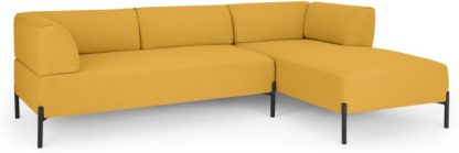 8aabdca3ac3b1e9ecdeeeae996701e264c3dafde422f5c389de2d61f2e42e513.jpg An Image of MADE Essentials Kiva Right Hand Facing Chaise End Corner Sofa, Yolk Yellow
