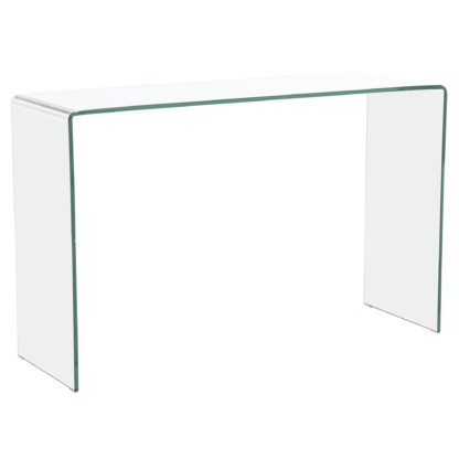 b7832aaec4fa3bfcd0f63db717117d7a99e9c8d3d43b8a3e80a3ac7402242afc.jpg An Image of Bridge Glass Console Table, Clear