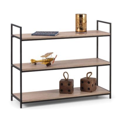 0895254b667ce215b9e6f0ce1741338e9003951ce66abf0bd7274bd12db0c928.jpg An Image of Tribeca Oak Wooden and Metal Low Bookcase