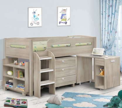 62fae4fe265a6bfe76d7ae43bcc0bda122c85efbab97d593a3c4f18f99d075c0.jpg An Image of Kimbo Oak Mid Sleeper Frame - 3ft Single