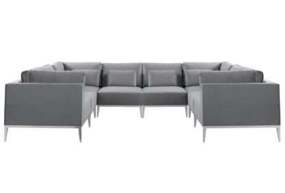 fd5904d81443f9054bac4e3b1bbed23b7395d86b899bc54cc727a6e5c4b8896c.jpg An Image of Cassie Super Lounge Suite – Dove Grey – Stainless Steel Base
