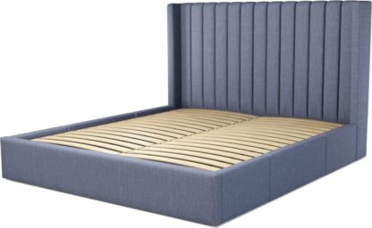 016b313bf3d958e16890ddc199585f0109ce5a0491f0e00109533e07ce35094a.jpg An Image of Custom MADE Cory Super King size Bed with Drawers, Denim Cotton