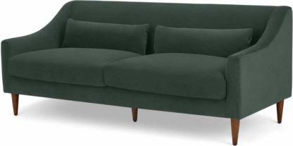 09789469bb9e1aeb12f6facbabd2767e6abb379d6203fa15884338cffaec02b4.jpg An Image of Herton 3 Seater Sofa, Autumn Green Velvet