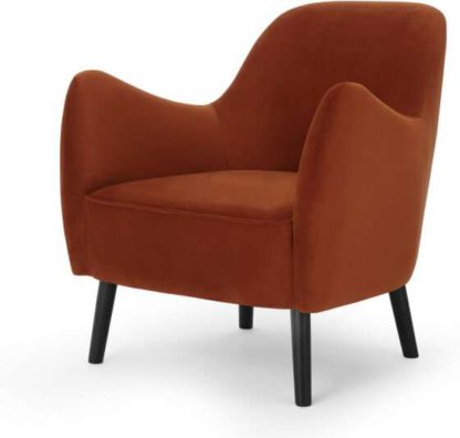 10be3caf19fdfb50c1da9de114aa0e3a734c18f262fb69b2805bb0c1715c9c77.jpg An Image of Davis Accent Armchair, Nutmeg Orange Velvet