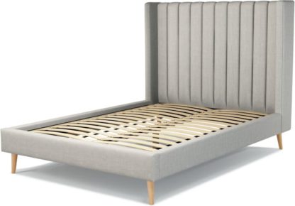 10c953ab939946b18f50bf32c53773527289e9010dd8cf0a9ef4d9ccb1078ad0.jpg An Image of Custom MADE Cory Double size Bed, Ghost Grey Cotton with Oak Legs