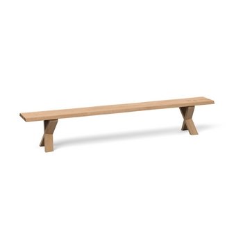 11d27037cd446b54ac7381150e1fb27eaca6c61a82951f18ae3944324fffe5e3.jpg An Image of Heal's Oslo Bench 200x35cm White Oiled Oak Straight Edge Not Filled