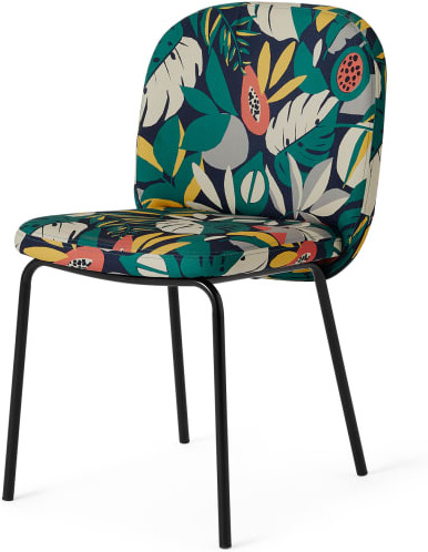 1b03c81cbcfe6798fea9b70bcc03685af1230f4bd3eb81b9f0539eec55b1f653.jpg An Image of Safia Dining Chair, Curator Print & Black Legs