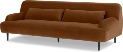 1cfa4e2fe9db225e210f92be48a516712a3fcac9fe7cf45bcec303b51f8dfff5.jpg An Image of Giselle 3 Seater Sofa, Cinnamon Velvet