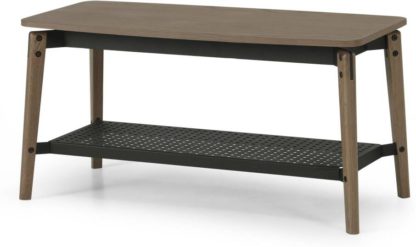 253dd9347f46c8209544bbcb5e0d09e6dae66e16242fbfd8e94a16fbf9ff989c.jpg An Image of Mellor Hallway Bench, Dark Stained Oak & Textured Charcoal
