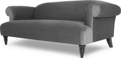 259c537fd9f5ebf625a0411735848108439314ec049dd722fb380ca02623d9a3.jpg An Image of Claudia 3 Seater Sofa, Pewter Grey Velvet