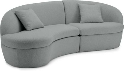 32016bad2f8ce0c312792756e86b5579848f3090c951f1cc17933c052b72489d.jpg An Image of Reisa Left Hand Facing Chaise End Sofa, Steel Boucle