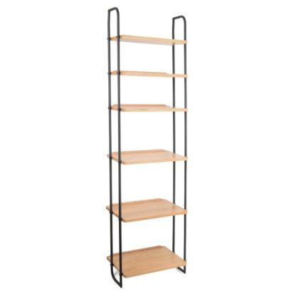 3e304311a81e7e62ea00cf7d5c23c747870511eb3e8baaa77247394d13c45be8.jpg An Image of Heal's Brunel Lean To Wide Shelves With Metal Struts