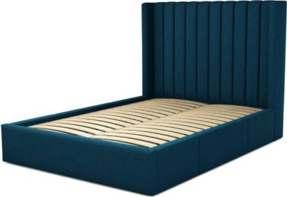436eb6470e598a595b35037f83c7adfaa216fd9eb60452290bf17fe8a8f4aa5d.jpg An Image of Custom MADE Cory Double size Bed with Drawers, Navy Wool