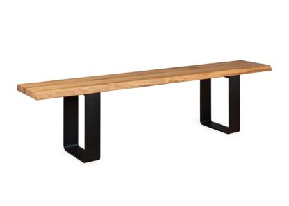 4fd8ece3375ef42afad0b2d435f447c15eb28bad87b700aa2d6f7729f0e65afb-3.jpg An Image of Heal's Prague Bench 180x35cm Natural Oiled Oak Natural Edge Not Filled