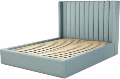 5385794002b2e2a571ab107a1976724af850d19332baa48e63d89ff4f38a30f5.jpg An Image of Custom MADE Cory Super King size Bed with Drawers, Sea Green Cotton