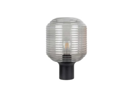 63e5978b6faf2b1822e9ed38e1899592488630c10b6e4e981b3ade0044966c1c.jpg An Image of Heal's Honey Table Lamp Olive Glass Dome Walnut Base Small