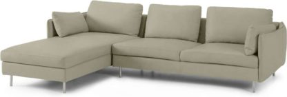 6b7764a8e703b09d5f0eb02e82ccb5f01af17893051cf20d4f5e387e46fab007.jpg An Image of Vento 3 Seater Left Hand Facing Chaise End Sofa, Pale Putty Leather