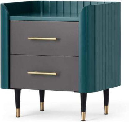 7169116976f1bef656c7ba9ac73bab9edad7c7fd17aaeaf912a073edba868af1.jpg An Image of Lali Bedside Table, Teal & Brass