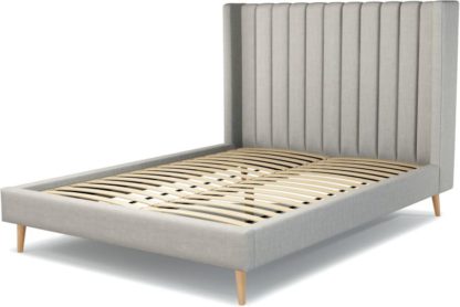 793a21698c3d1f663c25c9615a05b7675d5d191d42c1cb2303983ff39d7cd7b3.jpg An Image of Custom MADE Cory King size Bed, Ghost Grey Cotton with Oak Legs