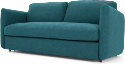 7bd64380eaf271b53c7589fb06bd35c5a605548809bb8e8e89f866d75cd912ef.jpg An Image of Fletcher 3 Seater Sofabed with Memory Foam Mattress, Mineral Blue