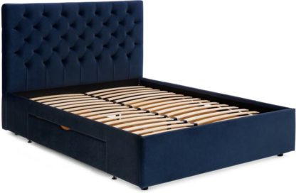 7ea0d111316cb998a1e3c5eadff01e2d92f88e2f74d6c78383607b29f05b6149.jpg An Image of Skye King Size Bed with Storage Drawers, Royal Blue Velvet