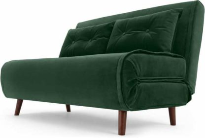97426e146fe44f36a54cf62ebc892c89b07186e2755cc6adb95188e265037dd3.jpg An Image of Haru Small Sofa bed, Pine Green Velvet