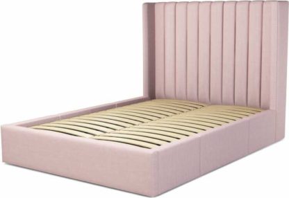 a340653f58e15477a069d30efbfa2d9e3dfc3b00ced651a80bd9271259853240.jpg An Image of Custom MADE Cory Double size Bed with Drawers, Tea Rose Pink Cotton