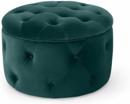 a8d5226df3fa188a5725305734ead96dd0019d6d30f09a2efcae77fe036261b6.jpg An Image of Hampton Small Round Storage Pouffe, Seafoam Blue Velvet