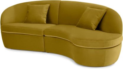 aa08ffce062be68b36ec38a3ba2549de957f54fb3271dcda97bdab7a65f7659d.jpg An Image of Reisa Right Hand Facing Chaise End Sofa, Vintage Gold Velvet