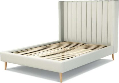 af451359de8da6ea09a503b761486c4a3c0b26eda293348bd5732970f5bd810d.jpg An Image of Custom MADE Cory Double size Bed, Putty Cotton with Oak Legs